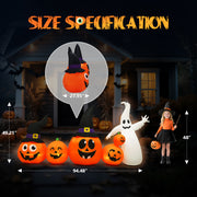 VINGLI Inflatable Halloween Pumpkin Decorations with LED Lights