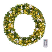 VINGLI Prelit Christmas Wreath Outdoor Xmas Wreath with Lights