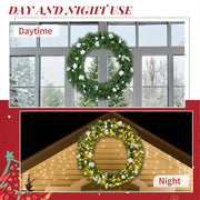 VINGLI Prelit Christmas Wreath Outdoor Xmas Wreath with Lights