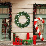 VINGLI Prelit Christmas Wreath Outdoor Xmas Wreath with Lights