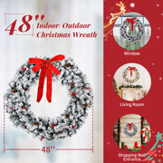 VINGLI Prelit Christmas Wreath Artificial Xmas Wreath with Lights