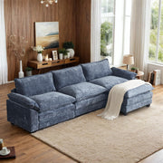 VINGLI SS101 120" L-Shaped Sectional Sofa Couch with Ottoman for Deep Seating