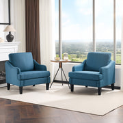 VINGLI Linen Fabric Accent Chair Modern Upholstered Armchair