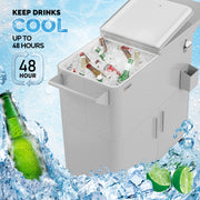 VINGLI 80 Quart Rolling Patio Cooler Cart with Storage Cabinet