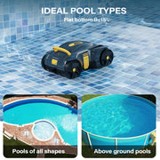 VINGLI Robotic Pool Vacuum Cleaner Cordless Automatic Swimming Pool Skimmer Battery Pool Sweeper for Above Ground Pools/Inground Pools