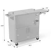 VINGLI 80 Quart Rolling Patio Cooler Cart with Storage Cabinet