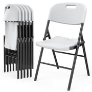 VINGLI Heavy Duty Folding Chairs Portable HDPE Plastic Seat with Steel Frame