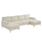 VINGLI SS105 110" Comfortable Chenille U-Shaped Sectional Sofa Couch