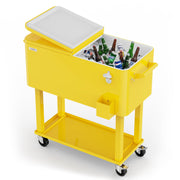 VINGLI 80 Quart Ice Chest Rolling Patio Cooler Wagon Cart