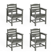 VINGLI All-Weather Patio Chairs Outdoor Dining Chairs with Curved Backrest