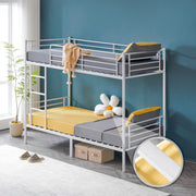 VINGLI Metal Bunk Bed Twin Over Twin Sturdy Frame with Safety Guard Rail & Removable Ladder