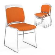 VINGLI 350lbs Stacking Chairs Set Ergonomic Plastic Padded Seat & Back