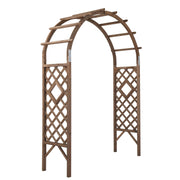 VINGLI 7FT Arch Backdrop Stand Wooden Garden Arbor Wedding Arch Wood Trellis for Plant Climbing