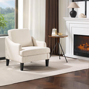 VINGLI Linen Fabric Accent Chair Modern Upholstered Armchair
