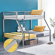 VINGLI Bunk Beds Heavy Duty Twin Over Full Size with Flat Rung Steps Gray/Black