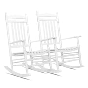 VINGLI Wooden Rocking Chair Porch Rocker White/Osk/Black