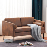 VINGLI LS107 52" Mid-Century Modern Loveseat Sofa with Bolster Pillows Upholstered 2-Seat Couch
