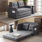 VINGLI 80" Fabric Loveseat Sleeper Sofa with Side Storage Pocket