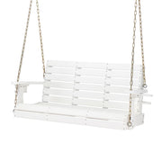 VINGLI 4FT Wooden Porch Swing 1600lbs Outdoor Patio Swing White