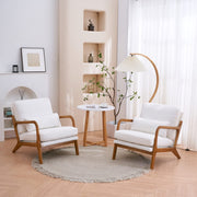 VINGLI AC105 Modern Accent Chair with Rubber Wood Frame and Lumbar Pillow
