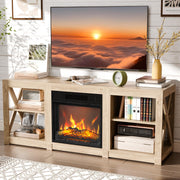 VINGLI 65" Fireplace TV Stand with 1500W Electric