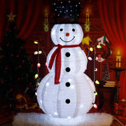 VINGLI Christmas Snowman Outdoor Decorations Pre-lit LED Lights Snowman with Broom/Birds