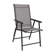 VINGLI Upgraded Portable Patio Folding Chair Black/ Grey/ Blue