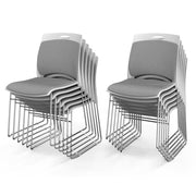 VINGLI 350lbs Stacking Chairs Set Ergonomic Plastic Padded Seat & Back