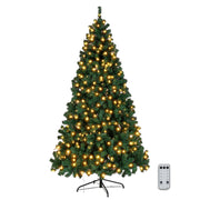 VINGLI 6ft Pre-lit Artificial Christmas Pine Tree with 250 Warm White Lights for Xmas Tree Holiday Party Decorations Green/White/Black/Pink