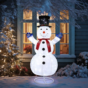 VINGLI 4/6 FT Lighted Christmas Snowman with LED Lights Ground Stakes for Outdoor Holiday Indoor Decor