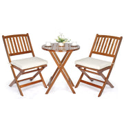 VINGLI 3Pcs Patio Bistro Set Outdoor Acacia Wood Chair and Table