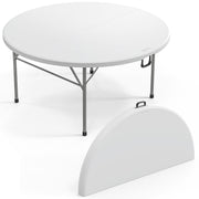 VINGLI 48" Round Folding Table 4FT Portable Plastic Card Table