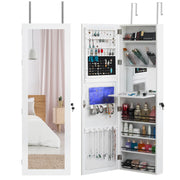 VINGLI Wall Mounted Mirrored Jewelry Organizer With Jewelry Cabinet Armoire