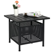 VINGLI Outdoor Side Table with Umbrella Hole 1.57inch Metal Patio Table