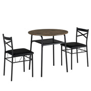 VINGLI 29.5" Small Dining Table Set 3 Piece Round Dining Set