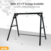 VINGLI A-Frame Swing Mount Heavy Duty 660 LBS Wooden Swing Frame Porch Swing Bench Stand