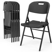 VINGLI Heavy Duty Folding Chairs Portable HDPE Plastic Seat with Steel Frame