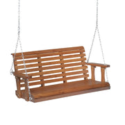 VINGLI Wooden Patio Swing Heavy Duty 880 LBS with Upgraded XL Size Seat Depth & Back Height Outdoor Porch Swing