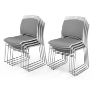 VINGLI 350lbs Stacking Chairs Set Ergonomic Plastic Padded Seat & Back
