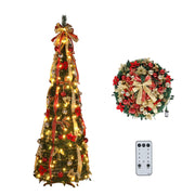 VINGLI Pop up Artificial Christmas Tree with Lights Xmas Decorations
