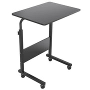 Vingli Rolling Desk Mobile Standing Desk Mobile Side Table 23.6/31.4 Inches w/Wheels Adjustable Movable Portable Laptop Computer Stand for Bed Sofa