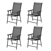 VINGLI Upgraded Portable Patio Folding Chair Black/ Grey/ Blue