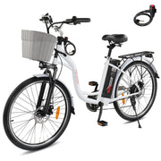 PEXMOR Electric Bike for Adults 26inch Electric Cruiser Bicycle Shimano 6-Speed 350W Ebike