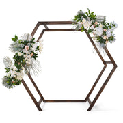 VINGLI 7/7.2FT Wooden Wedding Arbor Wedding Ceremony Backdrop Arch