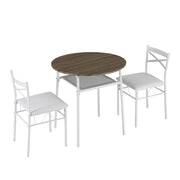 VINGLI 29.5" Small Dining Table Set 3 Piece Round Dining Set