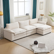 VINGLI 120" L-Shaped Sectional Couch Sofa with Ottoman