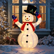 VINGLI 4/6 FT Lighted Christmas Snowman with LED Lights Ground Stakes for Outdoor Holiday Indoor Decor