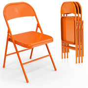 VINGLI Portable Folding Chairs 350lbs All Steel Metal Frame Stackable Commercial Seat