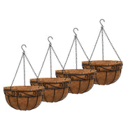 VINGLI 4 PCS Metal Round Hanging Planter Basket 10 Inch/ 12 Inch/ 14 Inch