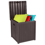VINGLI 51 Gallon Medium Deck Storage Box Resin Deck Box for Patio Furniture Grey/Brown
